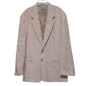 Structure Italian Linen Two Button Men’s Beige Blazer Jacket size Large